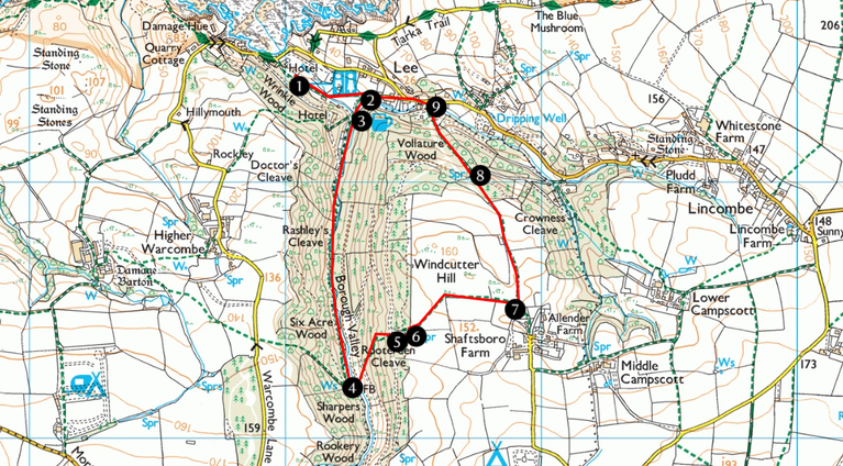 Map of a walking route